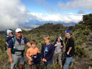 My guys on top of Hualalai with the Kohala coast line behind
